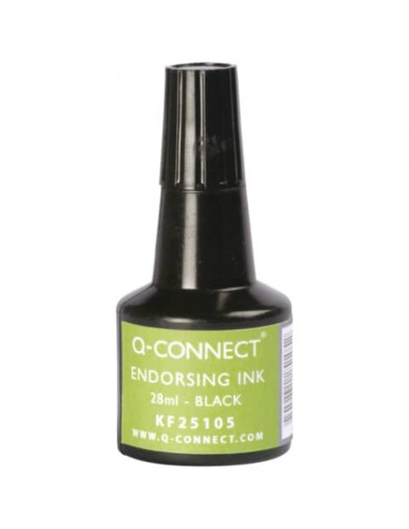 Inchiostro per timbri Q-Connect senza olio 28 ml nero KF25105