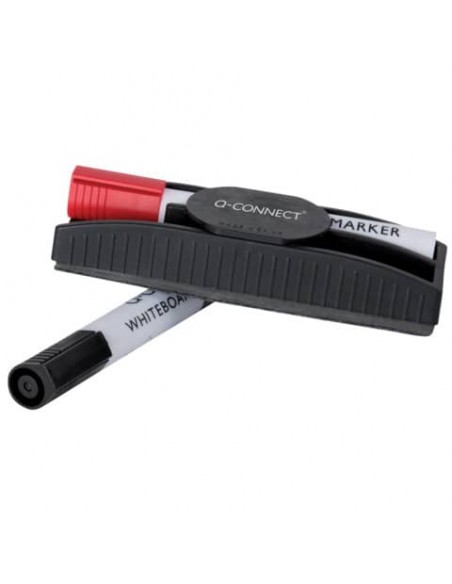Portamarcatori e cancellino Q-Connect con 2 marcatori nero KF18633