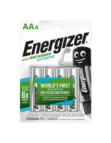 Batterie ricaricabili ENERGIZER Extreme AA - 2300 mAh conf.da 4 - E300849600