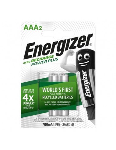Batterie ricaricabili ENERGIZER Power Plus AAA - 700 mAh conf. da 2 - E300850200
