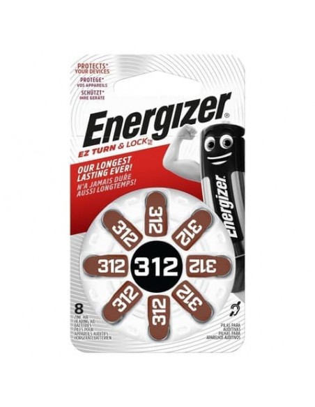 Batterie a bottone ENERGIZER 312 Zinc Air TL8 conf. da 8 - E301431801