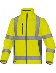 Giacca Delta Plus Moonlight2 -classe 3- 5 tasche - tessuto softshell - argento giallo fluo-blu - M - MOON2JGTM