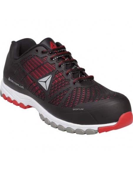 Scarpe da lavoro DELTA PLUS basse Deltasport S1P - PU iniettato mesh nero-rosso - 43 - DSPORSPNR43