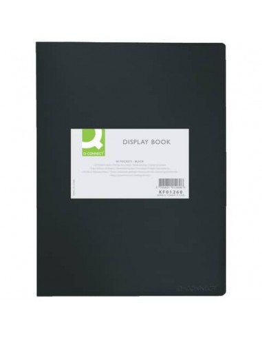 Portalistini in polipropilene con 40 tasche Q-Connect formato A4 - nero opaco - KF01260