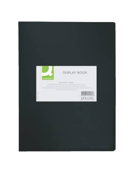 Portalistini in polipropilene con 40 tasche Q-Connect formato A4 - nero opaco - KF01260