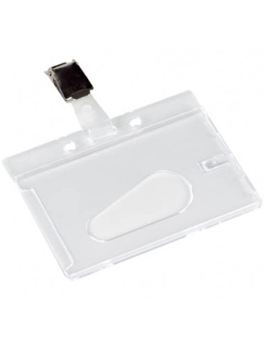 Portabadge Q-Connect 85x54 mm con clip - rigido - conf. da 10 - KF14148