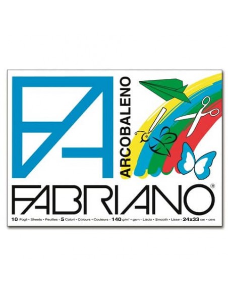 Album da disegno Fabriano ARCOBALENO 140 g/m² 10 24x33 cm 2 fogli x colore 44312433