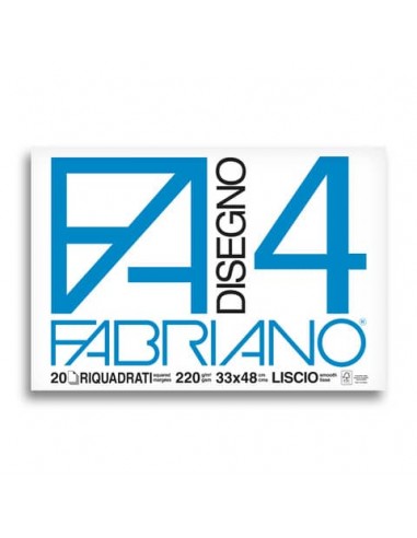 Album da disegno Fabriano F4 220 g/m² 33x48 cm 20 ff. lisci riquadrati 05201797