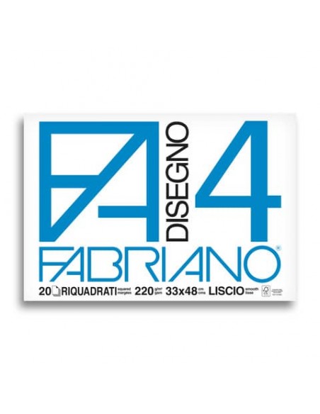 Album da disegno Fabriano F4 220 g/m² 33x48 cm 20 ff. lisci riquadrati 05201797
