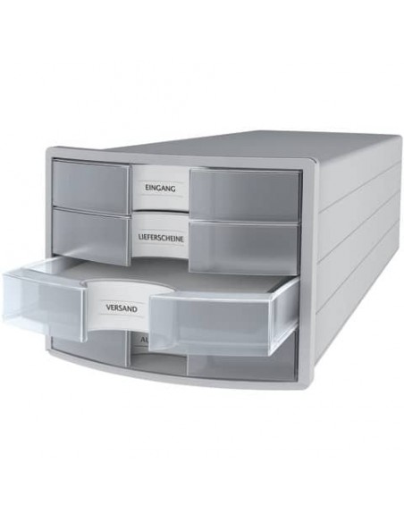 Cassettiera IMPULS HAN in polistirolo con 4 cassetti chiusi per A4/C4 grigio-trasparente - 1012-63