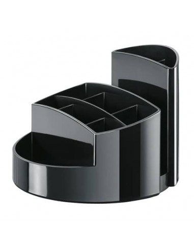 Portapenne RONDO HAN in polistirolo con 9 scomparti nero 14x14x10
