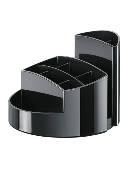 Portapenne RONDO HAN in polistirolo con 9 scomparti nero 14x14x10