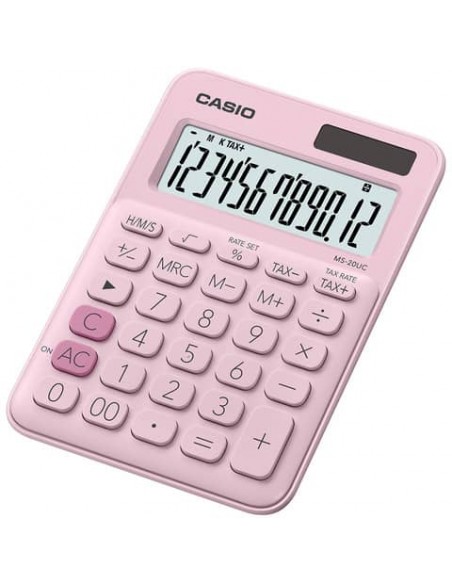 Calcolatrice da tavolo CASIO solare o batteria - 12 cifre - Rosa MS-20UC-PK-W-UC