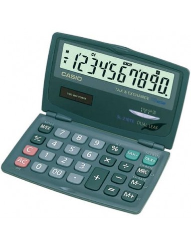 Calcolatrice tascabile CASIO 10 cifre - solare e batteria Blu Scuro - SL-210TE-WA-EC