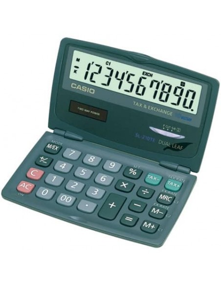 Calcolatrice tascabile CASIO 10 cifre - solare e batteria Blu Scuro - SL-210TE-WA-EC