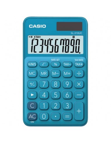 Calcolatrice tascabile CASIO 10 cifre - solare e batteria Blu - SL-310UC-BU-W-EC