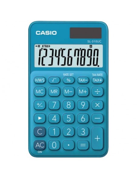 Calcolatrice tascabile CASIO 10 cifre - solare e batteria Blu - SL-310UC-BU-W-EC