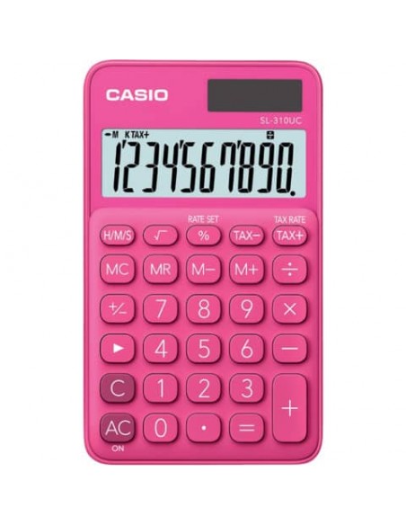 Calcolatrice tascabile CASIO 10 cifre - solare e batteria Rosso - SL-310UC-RD-W-EC