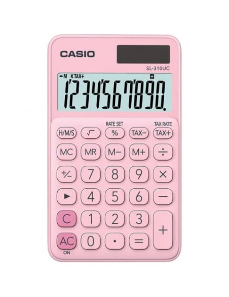 Calcolatrice tascabile CASIO 10 cifre - solare e batteria Rosa - SL-310UC-PK-W-UC