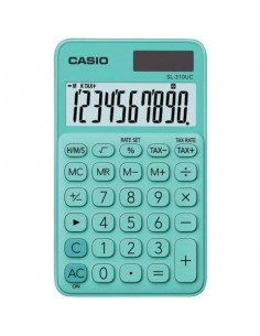 Calcolatrice tascabile CASIO 10 cifre - solare e batteria Verde - SL-310UC-GN-W-EC