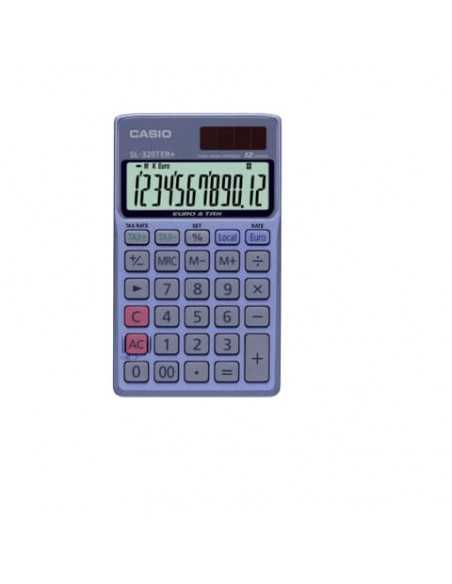 Calcolatrice tascabile CASIO 12 cifre - solare e batteria Blu Scuro - SL-320TER+-WA-EP