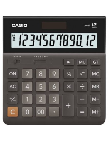 Calcolatrice da tavolo Casio display 12 cifre - solare e batteria nero DH-12-BK-S-EP