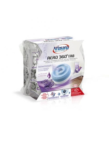 Profumatori e mangiaumidità Ariasana Aero 360° ricarica tab lavanda 450 g. bianco/blu - 2631296