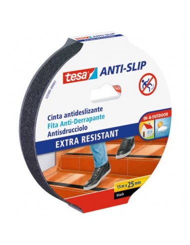Nastro antiscivolo tesa extra forte a strappo manuale 25 mm x 15 m nero 55589-00001-11