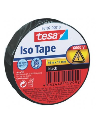 Nastro isolante tesa autoestinguente 15 mm x 10 m nero 56192-00010-22