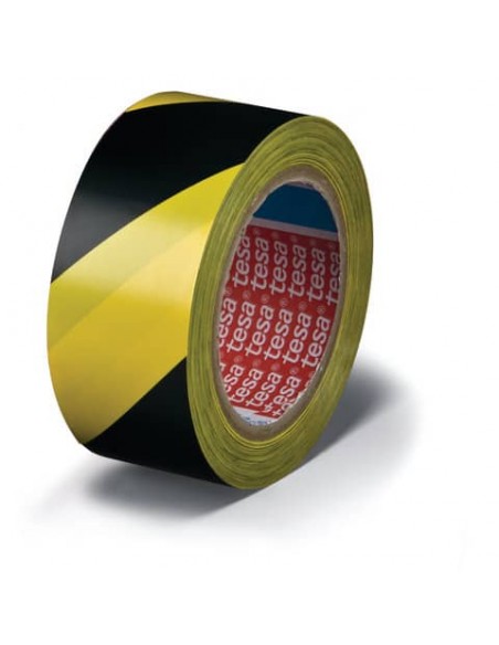 Nastro per segnalazioni in PVC tesa tesaflex® 60760 rivestito gomma resina 50mmX33m giallo-nero - 60760-00087-15