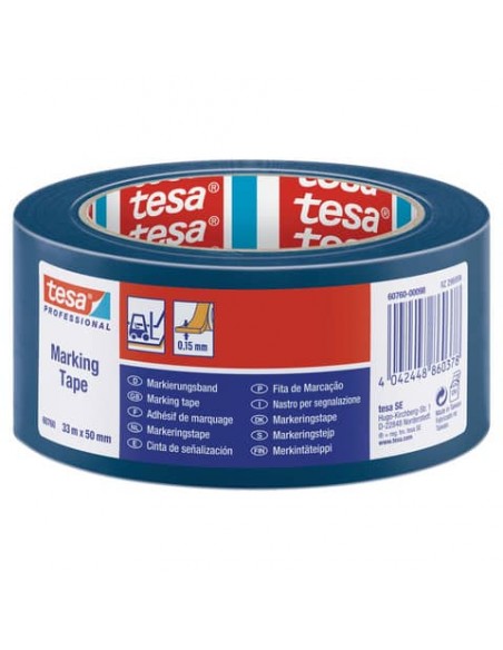 Nastro per segnalazioni in PVC tesa tesaflex® 60760 rivestito gomma resina 50mmX33m blu - 60760-00098-15