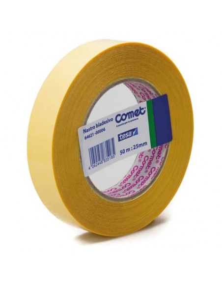 Nastro biadesivo Comet OPP trasparente 25 mm x 50 m - polipropilene senza solvente - 64621-00006-03