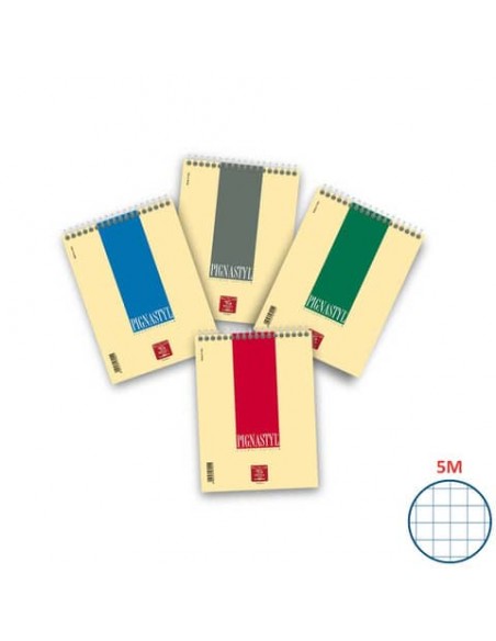 Blocco spiralato 60 fogli Pigna Pignastyl A5 5mm 02156275M