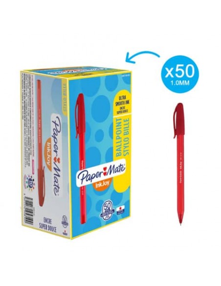 Penna a sfera stick Paper Mate Inkjoy 100 CAP ULV M 1 mm rosso S0957140