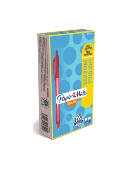 Penna a sfera a scatto Paper Mate Inkjoy 100 RT ULV M 1 mm rosso S0957050