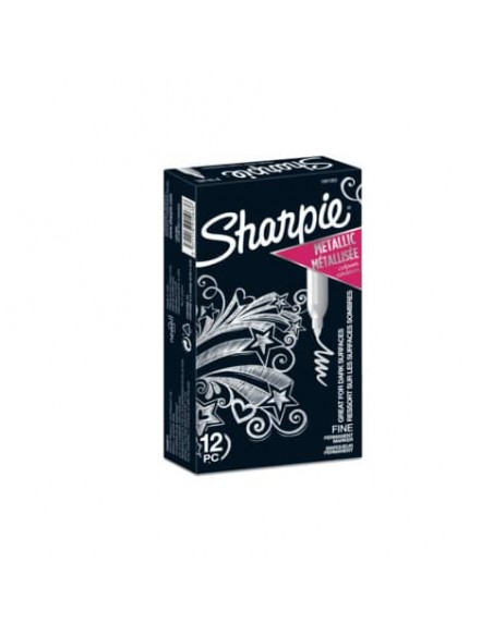 Marcatore permanente Sharpie Metallic F punta conica 3 mm argento 1891063