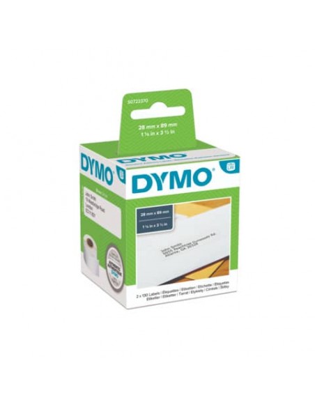 Rotoli da 130 etichette Dymo LabelWriter Indirizzi std. 28x89 mm bianco confezione da 2 - S0722370