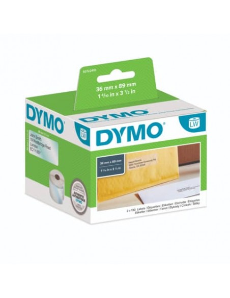 Rotolo da 260 etichette Dymo LabelWriter Indirizzi Estesi 89x36 mm trasparente S0722410