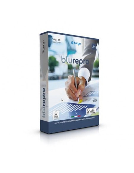 Carta per fotocopie A4 Burgo Repro Blu A4 - Premium Quality 80 gr. bianca Risma 500 fogli - 8142