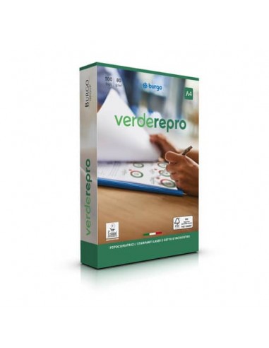 Carta per fotocopie A4 Burgo Repro Verde - High Quality 80 gr. bianca Risma 500 fogli - 8144