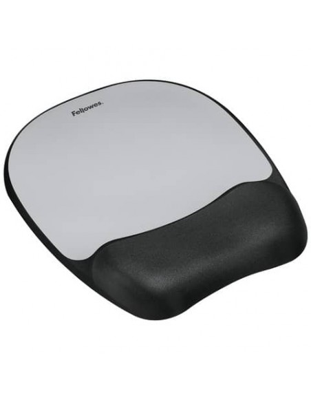 Tappetino mouse con poggiapolsi FELLOWES Memory Foam - argento 27