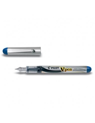 Penna stilografica usa e getta Pilot V-Pen Silver M blu tratto 0