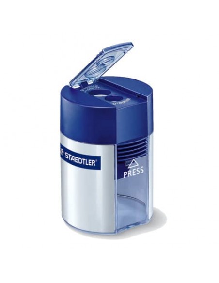 Temperamatite con contenitore Staedtler Noris a 2 fori 512 001 grigio-blu 512 001