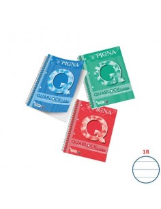 Quaderno 50 fogli a 4 fori PIGNA Quablock Evolution Skip A4 a righe 1R assortiti - 02112171R