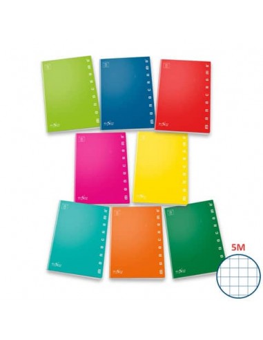 Quaderno 38 fogli PIGNA Monocromo A4 a quadretti 5M assortiti 02298885M