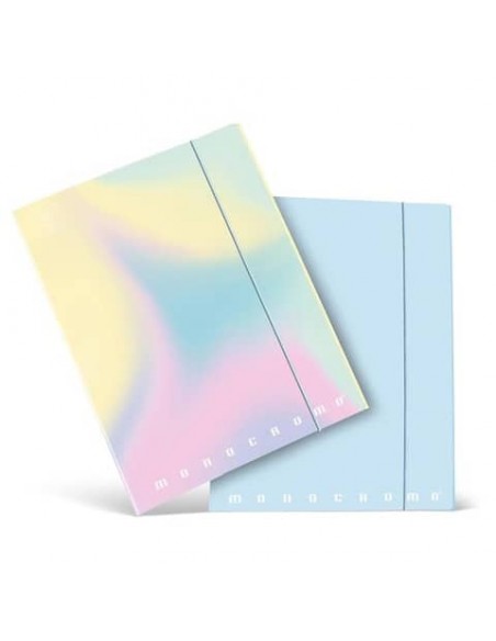 Cartella a 3 lembi con elastico PIGNA Monocromo Pastel in cartoncino con dorso 1