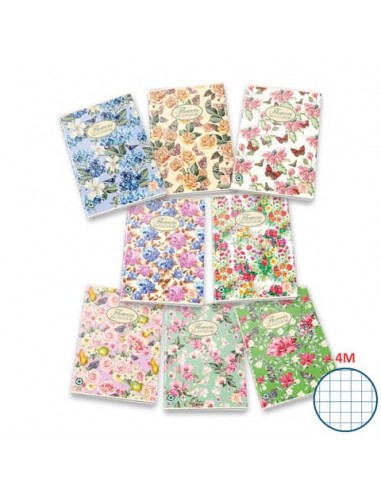 Quaderno a quadretti 42 fogli PIGNA Maxi Nature Flowers A4 4M assortiti 02298854M