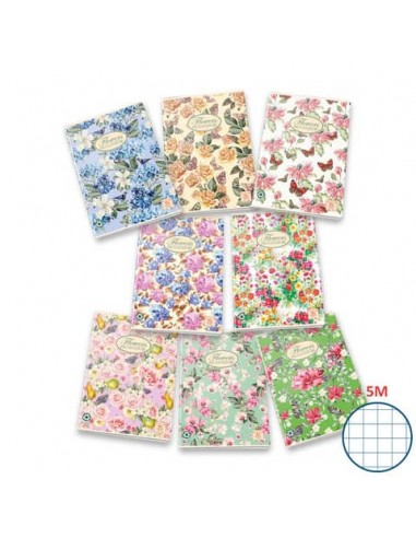 Quaderno a quadretti 42 fogli PIGNA Maxi Nature Flowers A4 a quadretti 5M assortiti - 02298855M