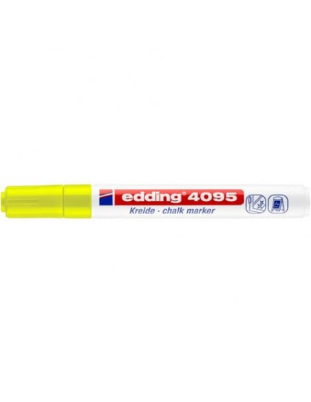 Marcatore a gesso liquido edding 4095 punta conica 2-3 mm giallo fluorescente E-4095 065