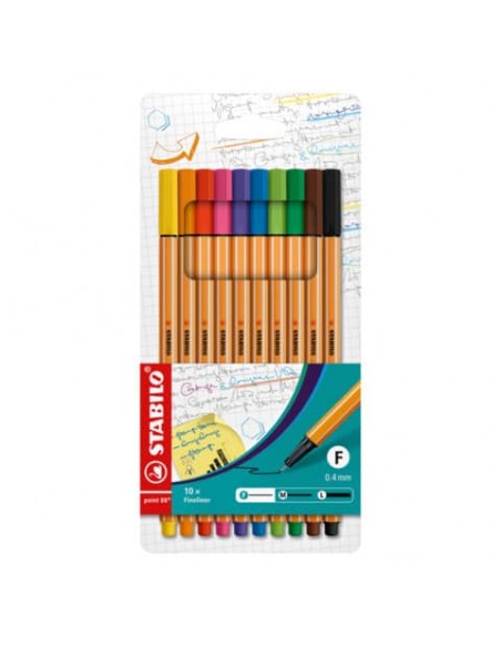 Fineliner Stabilo Point 88 assortiti  astuccio da 10 - 8810
